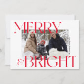 Modern Merry & Bright Typografie 3 Kerstmis Feestdagenkaart (Voorkant)