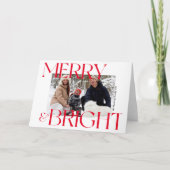 Modern Merry & Bright Typography Feestdagen Kaart (Voorkant)