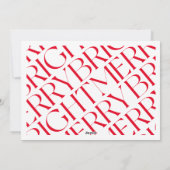 Modern Merry & Bright Typography Feestdagenkaart (Achterkant)