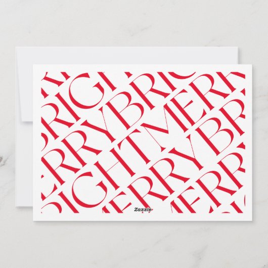 Modern Merry & Bright Typography Feestdagenkaart (Achterkant)