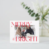 Modern Merry & Bright Typography Feestdagenkaart (Staand voorkant)