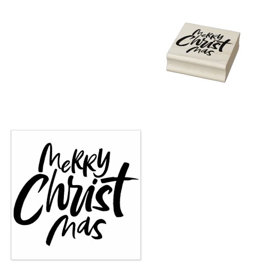 Modern Merry Christelijke Christelijke kerstbekist Rubberstempel (Gestempeld)