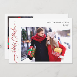 Modern Merry Christmas 2 FOTO Wenselen QR-code Feestdagenkaart