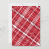 Modern Merry Christmas 4 foto Rood Plaid Feestdagenkaart (Achterkant)