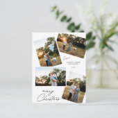 Modern Merry Christmas 4 fotoontwerp Feestdagenkaart (Staand voorkant)
