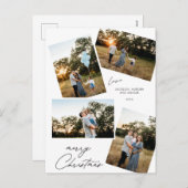 Modern Merry Christmas 4 fotoontwerp Feestdagenkaart (Voorkant / Achterkant)