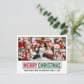 Modern Merry Christmas 5 Foto Briefkaart (Staand voorkant)