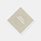 Modern Merry Christmas Beige Snowflake patroon Servet (Hoek)