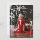 Modern Merry Christmas Cadeau lint foto Feestdagenkaart (Achterkant)