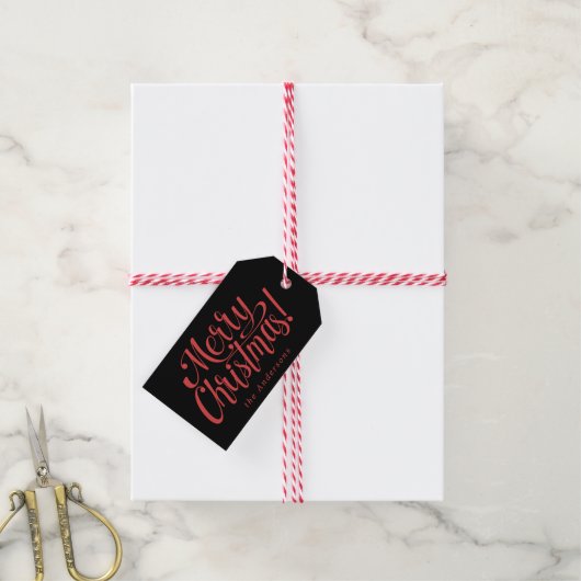 Modern Merry Christmas  Cadeaulabel (Met Touw)