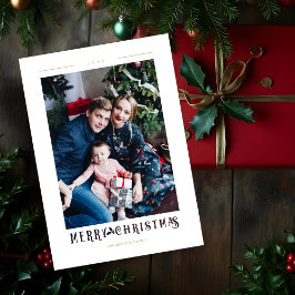Modern Merry Christmas Calligraphy Custom Photo