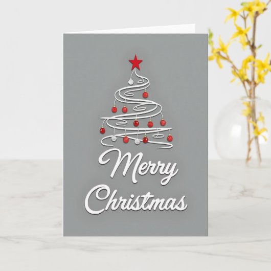 Modern Merry Christmas Card Kaart (Gele Bloem)