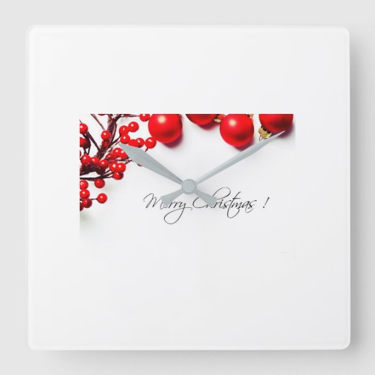 **MODERN MERRY CHRISTMAS* CHRISTMAS CLOCK VIERKANTE KLOK (Voorkant)