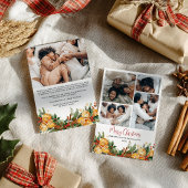 Modern merry Christmas Citrus family 5 photos Feestdagenkaart