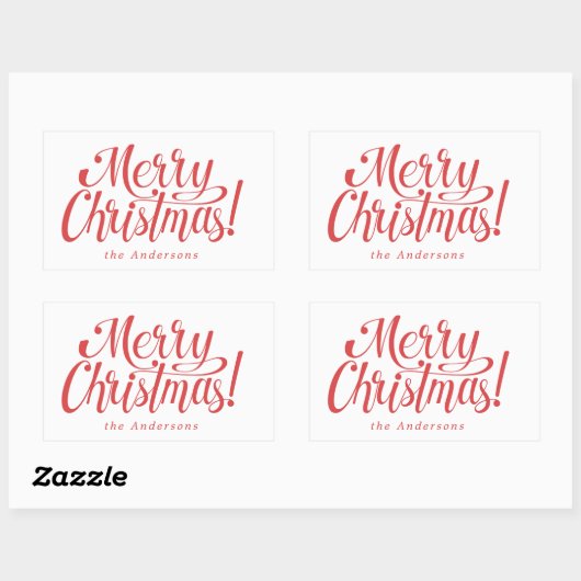 Modern  Merry Christmas Costum Stickers (Vel)