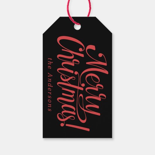 Modern  Merry Christmas Costum Stickers Cadeaulabel (Achterkant)