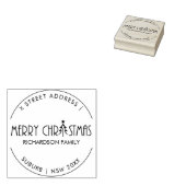 MODERN MERRY CHRISTMAS DOODLE VAKANTIEADRES RUBBERSTEMPEL (Gestempeld)
