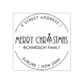 MODERN MERRY CHRISTMAS DOODLE VAKANTIEADRES RUBBERSTEMPEL (Afrduk)