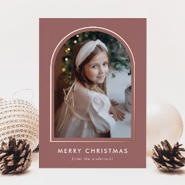 Modern Merry Christmas Dusty Roos Arch Foto Folie Feestdagenkaart