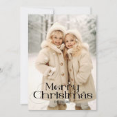 Modern Merry Christmas Elegant 1 fototypografie Feestdagenkaart (Voorkant)