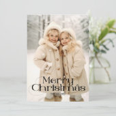 Modern Merry Christmas Elegant 1 fototypografie Feestdagenkaart (Staand voorkant)