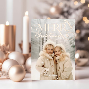 Modern Merry Christmas Elegant 1 fototypografie Folie Feestdagen Briefkaart