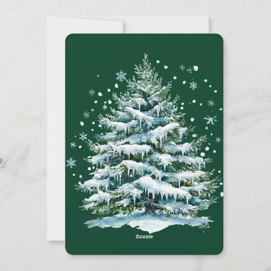 Modern Merry Christmas Elegant Script Sneeuwvuur Feestdagenkaart (Achterkant)