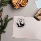 Modern Merry Christmas Elk retouradres Rubberstempel