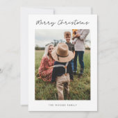 Modern Merry Christmas Family 4 Foto Feestdagenkaart (Voorkant)