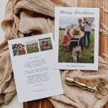 Modern Merry Christmas Family 4 Foto Feestdagenkaart<br><div class="desc">Vrolijk kerstkaartje: een eigentijds ontwerp,  met een eenvoudige typografie en 4 familie afbeeldingen toe te voegen.</div>