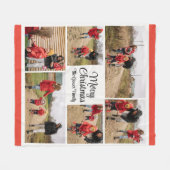 Modern Merry Christmas Family Collage Fleece Deken (Voorkant (Horizontaal))