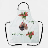 Modern merry Christmas family photo apron  Schort (Voorkant)
