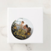 Modern Merry Christmas Family Photo Bedankjes Labels (In situ)