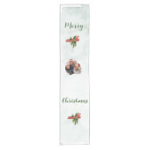 Modern merry Christmas family photo table runner Korte Tafelloper (Voorkant)