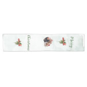 Modern merry Christmas family photo table runner Korte Tafelloper (Horizontaal)