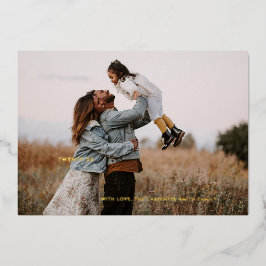 Modern Merry Christmas Folie fotokaart Feestdagenkaart