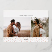 Modern Merry Christmas Folie fotokaart Folie Feestdagenkaart (Achterkant)