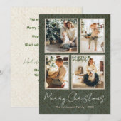 Modern Merry Christmas Four Fotocollage Kaart (Voorkant / Achterkant)