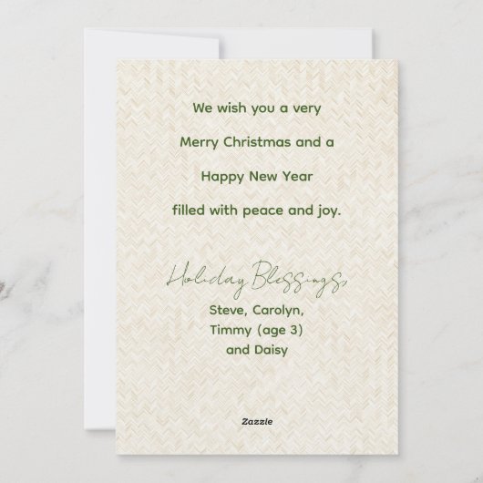 Modern Merry Christmas Four Fotocollage Kaart (Achterkant)