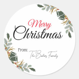 Modern Merry Christmas Gift Stickers