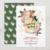 Modern Merry Christmas glitter grappige eierpunch Feestdagenkaart (Voorkant / Achterkant)