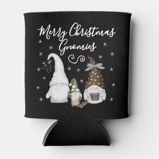 Modern Merry Christmas Gnomies Festive Gnomes Blikjeskoeler (Voorkant)