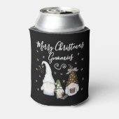 Modern Merry Christmas Gnomies Festive Gnomes Blikjeskoeler (Blikje Achterkant)