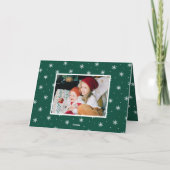 Modern Merry Christmas Green 4 Foto Feestdagen Kaart (Achterkant)