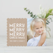 MODERN MERRY CHRISTMAS HOLIDAY FOTO-KAART FEESTDAGENKAART (Staand voorkant)