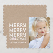 MODERN MERRY CHRISTMAS HOLIDAY FOTO-KAART FEESTDAGENKAART (Voorkant / Achterkant)