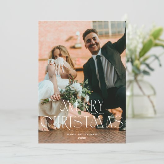 Modern Merry Christmas Holiday ontwerp Feestdagenkaart (Staand voorkant)