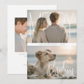 Modern Merry Christmas Holiday Photo Card Feestdagenkaart (Voorkant / Achterkant)
