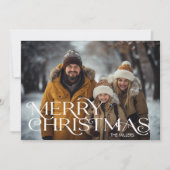 Modern Merry Christmas minimaal 1 foto Elegant Feestdagenkaart (Voorkant)