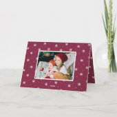 Modern Merry Christmas Paarse 4 Foto Feestdagen Kaart (Achterkant)